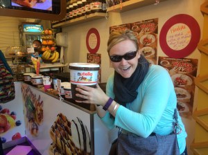 Two things they take very seriously here ... Cheese and Nutella! Waffle with Nutella and vanilla ice cream? Yes please! 