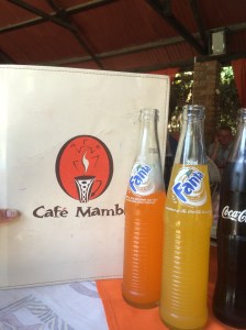 All kinds of Fanta and Coca Cola in glass bottles! 